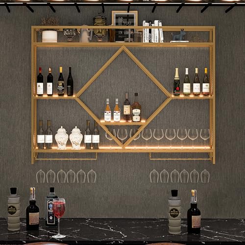 Étagère de bar avec support de verre à vin suspendu moderne