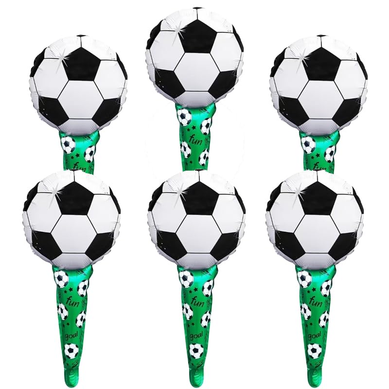サッカー風船 誕生日 30個入り 12インチ, 誕生日パーティ飾り, フットボール柄, 天然ゴム, パーティ・イベント・お祝い用 (応援棒グリーン, 12インチ)