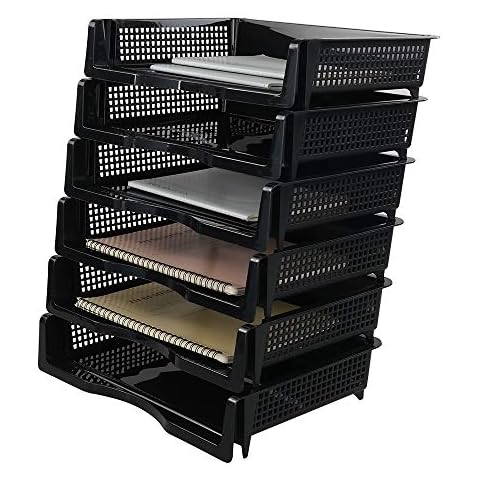 EudokkyNA 6-Tier Stackable Paper Tray, Letter Tray Office Paper Organizer Cover