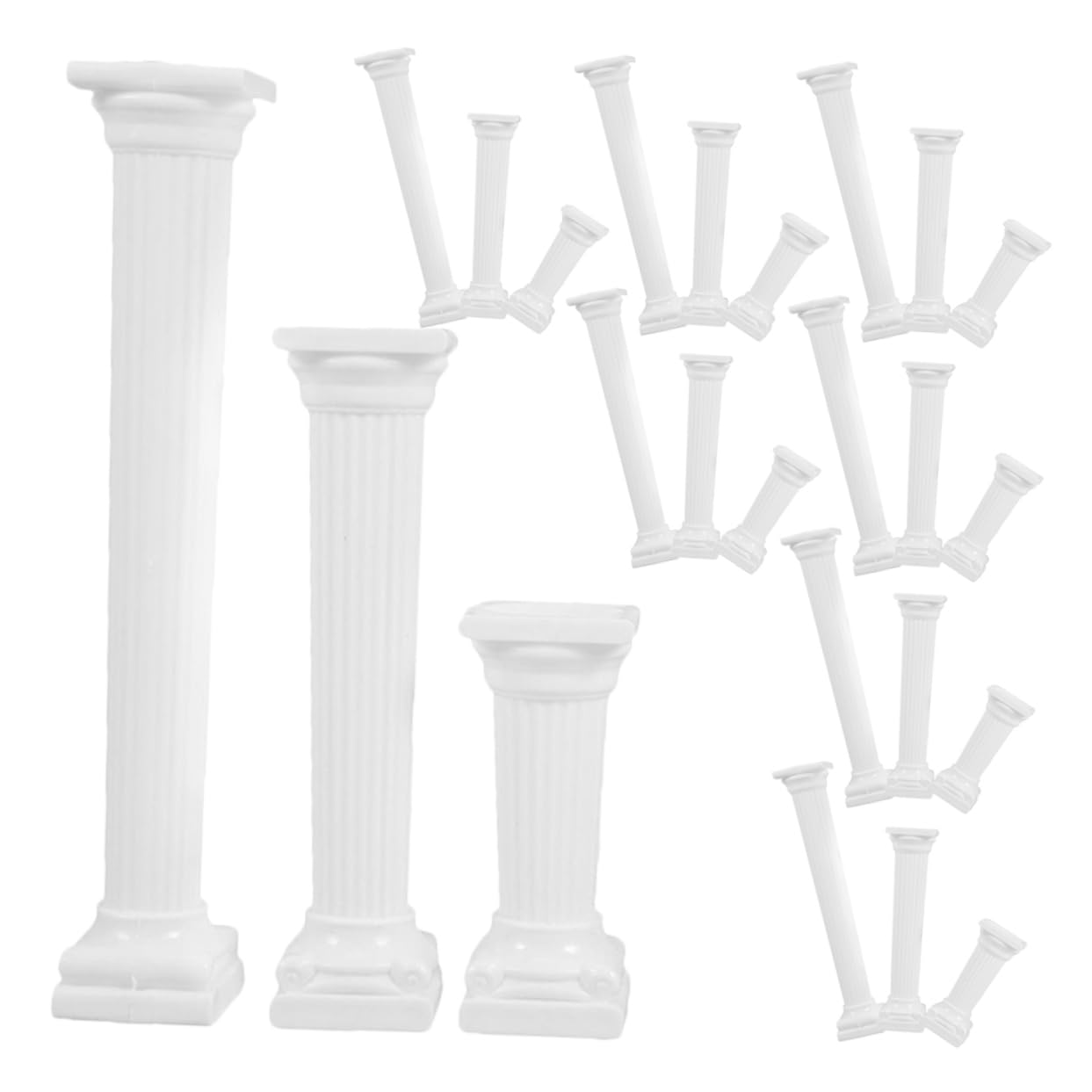 Cabilock 24pcs Roman Column Cake Pillars Plastic Tiered Cake Dowels for Weddings Birthdays Events Elegant Support Tool