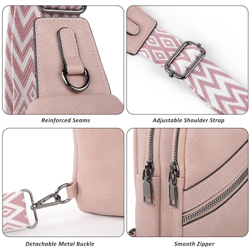 Image of TANTOMI Sling Bag Crossbody Bags for Women Leather Cross Body Bag Trendy Fanny Pack Chest Travel Purse with Adjustable Strap