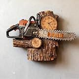 Certykllp Personalisierte Kettensägen-Protokollieruhr, benutzerdefinierte 2D-gedruckte Kettensägen-Wanduhr für Holzfäller, Forstarbeiter, Gärtner, Outdoor-Liebhaber, Holzschneide-Enthusiasten -1