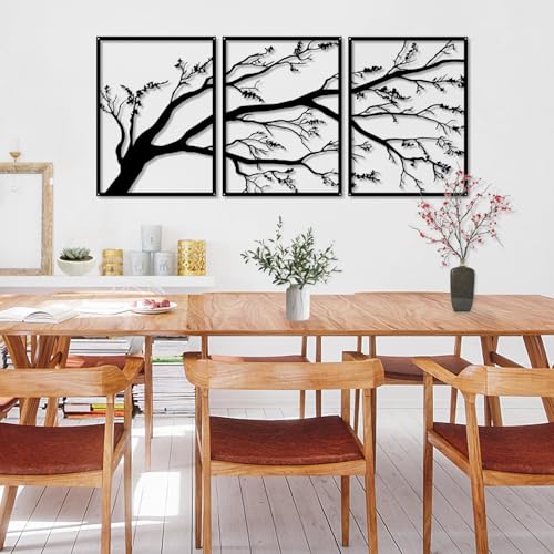 Luccyle Metal Branch Wall Decoration,Tree Metal Wall Art 3 Pieces Set,Tree Wall Art Decor for Home Garden Living Room Decorations (15.7inx11.8in) - Image 4