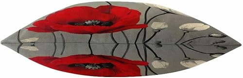 Miniatura 5 de Mugod Funda de almohada con diseño de flor de amapola, hermosa y encantadora acuarela, color rojo y blanco, 18 x 18 pulgadas, suave, cuadrada, de