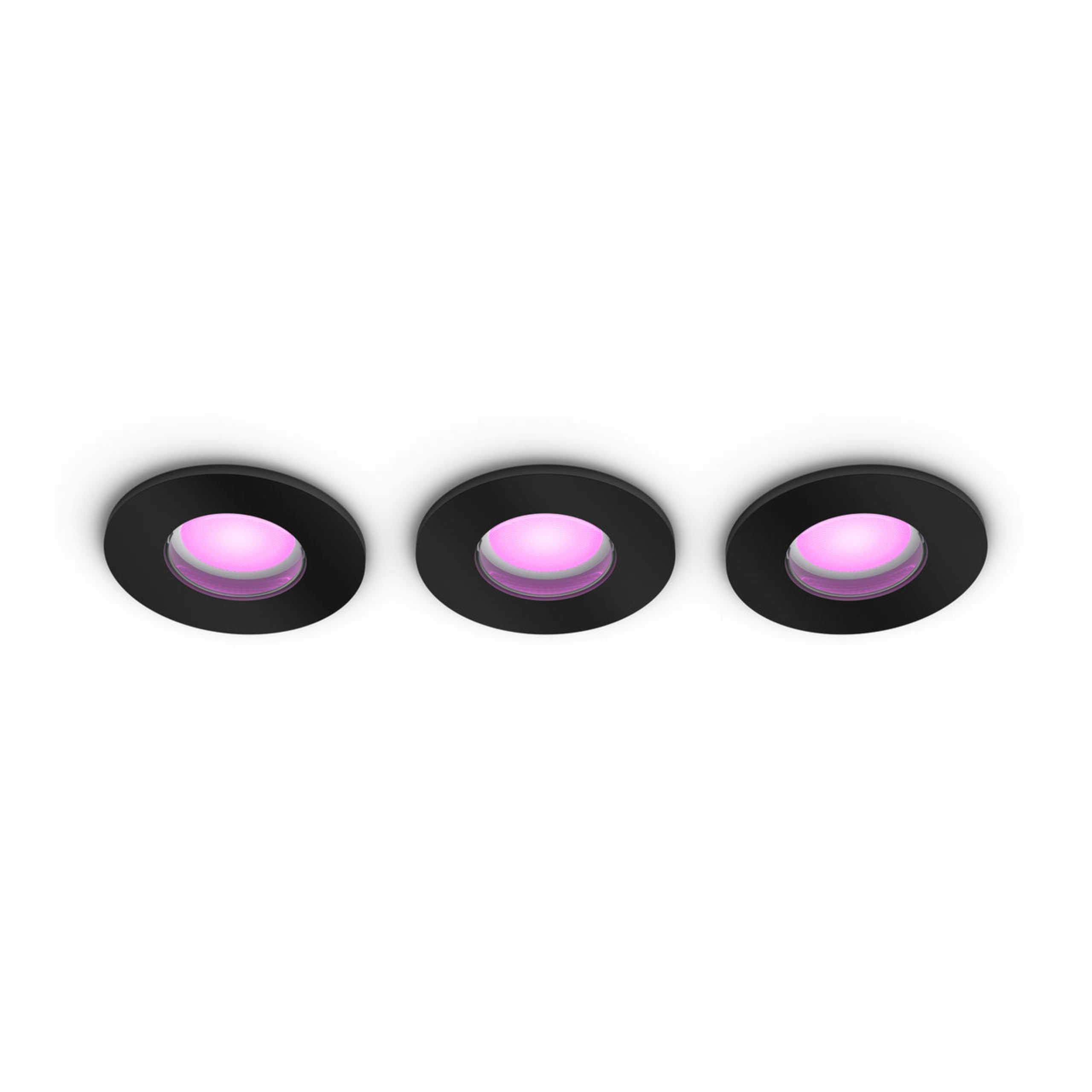 Philips Hue White&Color Ambiance, Spot Encastré Xamento, Pack de 3, Noir