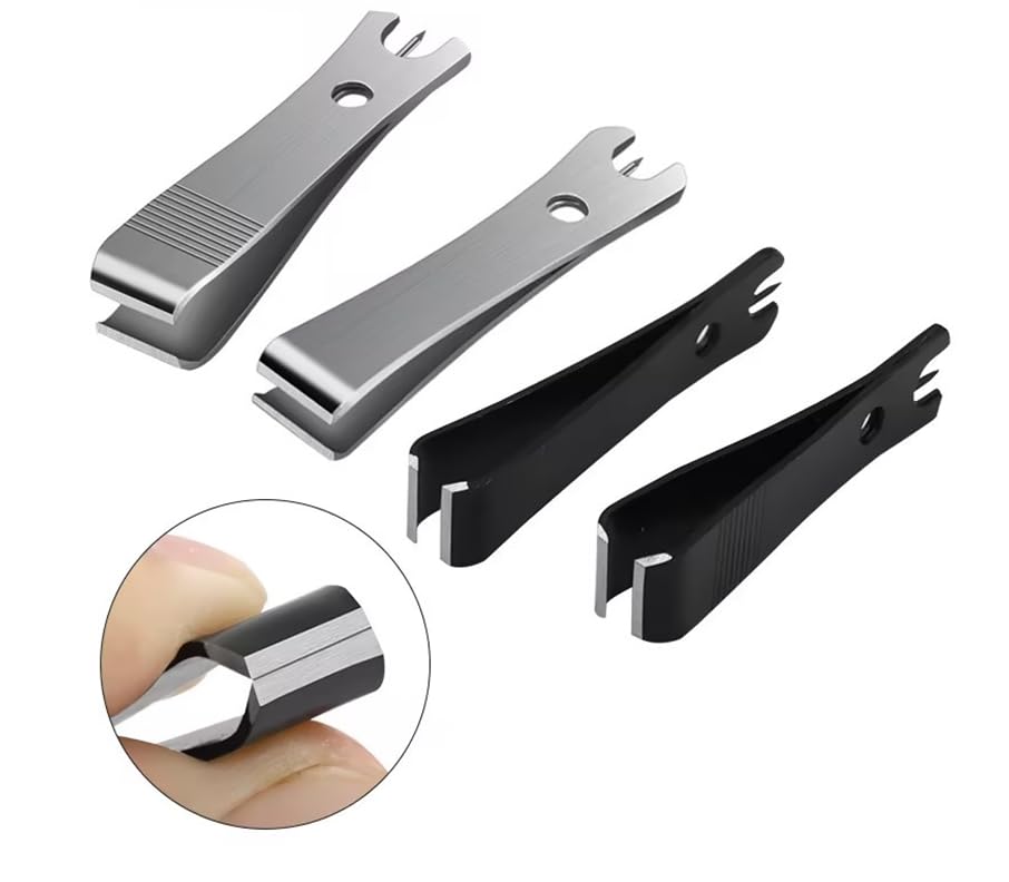 2Pcs Black Silver Fishing Line Cutter Nipper with Hook Eye Cleaner Pin Stainless Steel Fishing Line Scissors Cutting Tool Fishing Line Cutter Nipper with Hook Multi Functional Accessories（51*11.5mm)