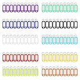 100 Stück Beschriftbare Schlüsselanhänger, Kunststoff Schlüsselanhänger Farbige Etiketten Schlüssel Schilder Schlüsselbeschriftungen Papier Schlüsseletiketten zum Beschriften mit Auswechselbare Ring