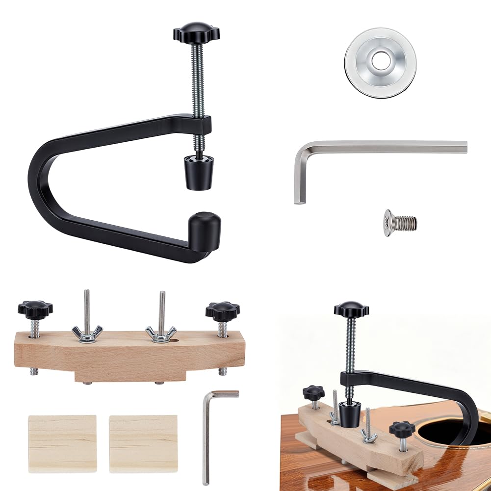 AHANDMAKER Abrazadera de puente de guitarra acústica folk, herramienta de reparación de puentes, herramienta de reparación de puente de guitarra, herramientas Luthier, clip de fijación, abrazadera de