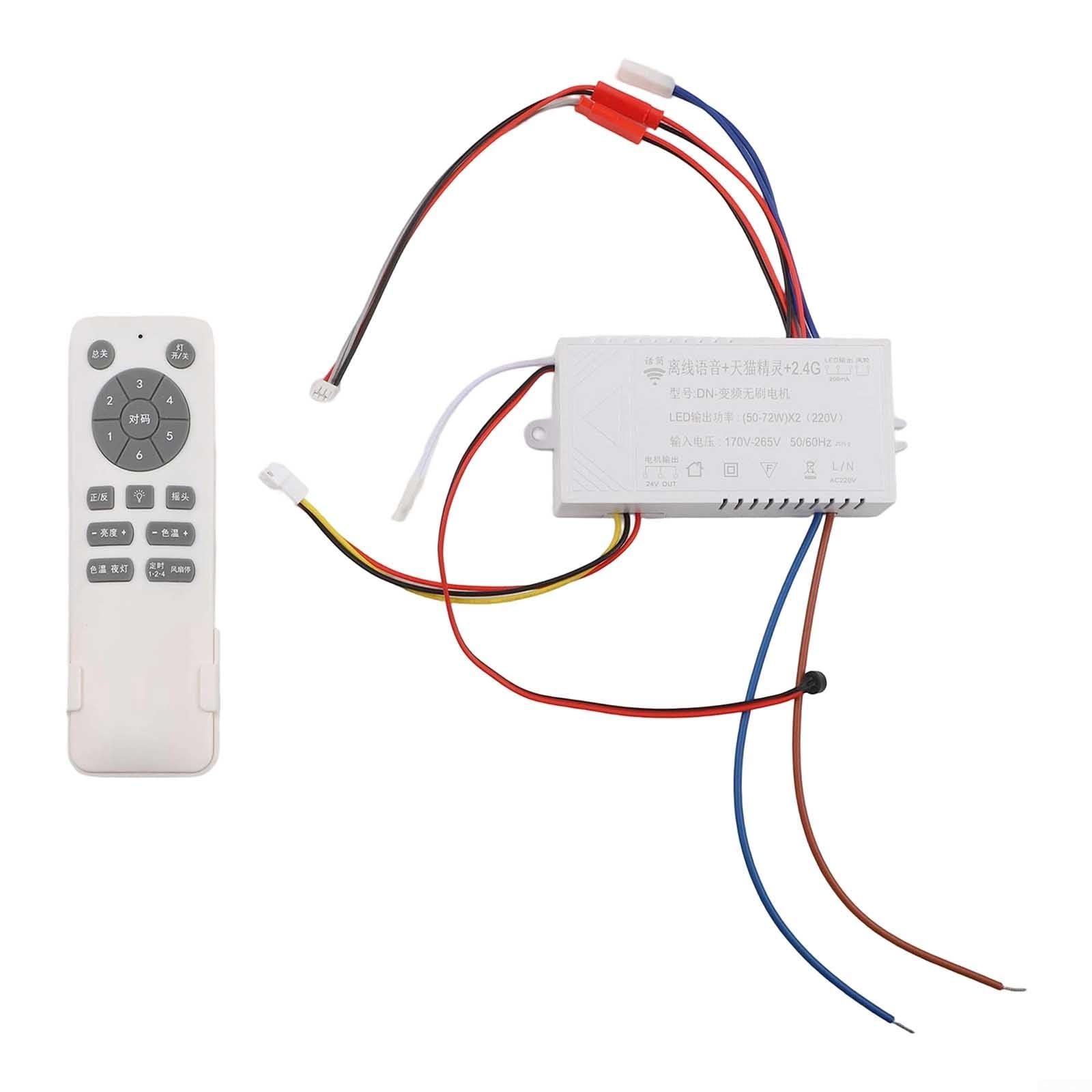 Telecomando di Ricambio Senza Fili per Ventilatore a Soffitto e Luce, Variabile per Controller di Motore DC a Frequenza con Interruttore di Dimmer LED, Regolatore di Livello del Ventilatore e Funzione