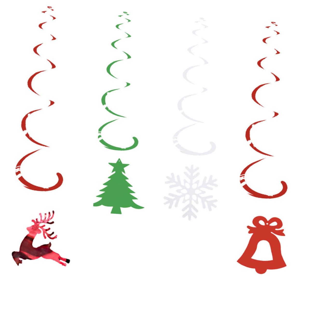 MAGICLULU Lot de 3 Décorations de Noël Dintérieur à Suspendre Plafond Cloches Flocons de Neige Cerfs 48 ​​pièces X 3