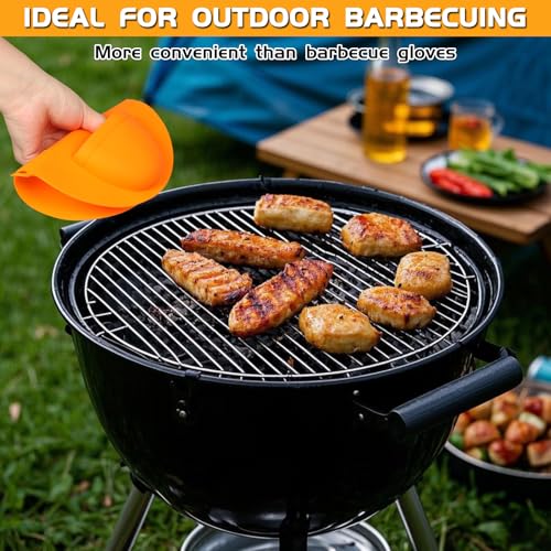 Naerza BBQ Grill Mitts Heat Resistant up to 480°F for Outdoor Cooking Smoking Barbecue and Food Handling, Durable Silicone for Grill Oven - image 2
