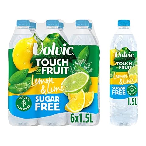 Volvic Touch of Fruit Sugar Free Lemon and Lime Flavoured Water, 6x1.5L Cover