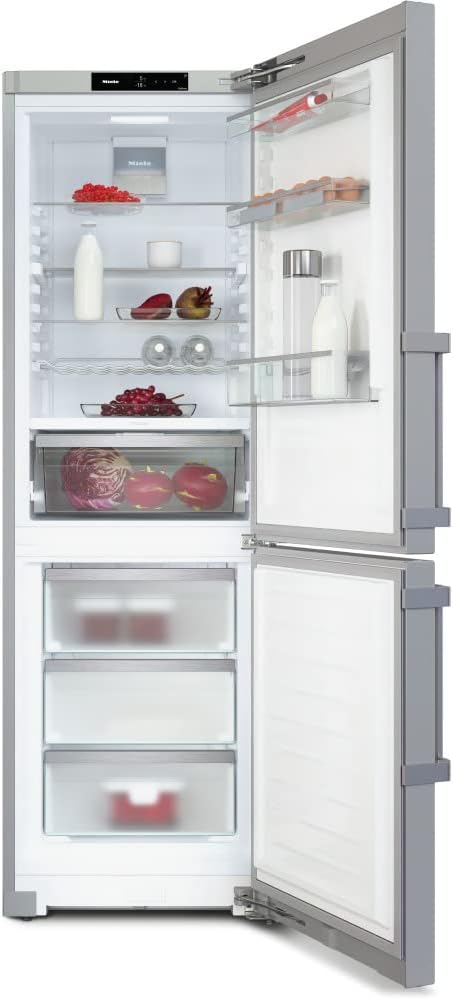 Miele KD 4072 E el Active Frigo-Congelatore a Posizionamento Libero, NoFrost, VarioRoom, Automatic SuperCool e VeggieBox, Classe di Efficienza Energetica E, Grigio [Classe di efficienza energetica E]