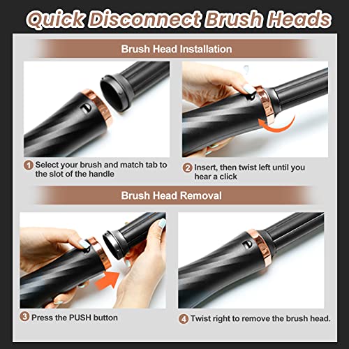 Hair Dryer Brush,Yitrust 6 In 1 Hot Air Brush,2023 Negative Ionic Detachable Hair Styling Tool Set,Air Curler Wand,Round Hot Air Straightener Brush Volumizer,Brush Blow Dryer Set #TOP5