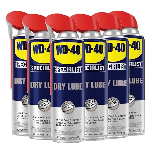 Image of WD-40 Specialist Dry Lube , Long-Lasting Dry Lubricant for Locks, Machinery, Tools, Automotive Parts, Heavy-Duty Strength, Bigger Can, 12.1 OZ [6-Pack]