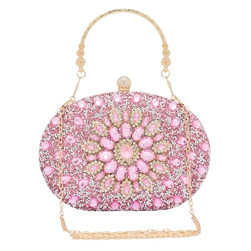 SH Pink Clutch Purses for Women Rhinestone Evening Clutch Sparkling Evening Bags for Women Formal Small Handbags Wedding Party Cocktail Prom Purse