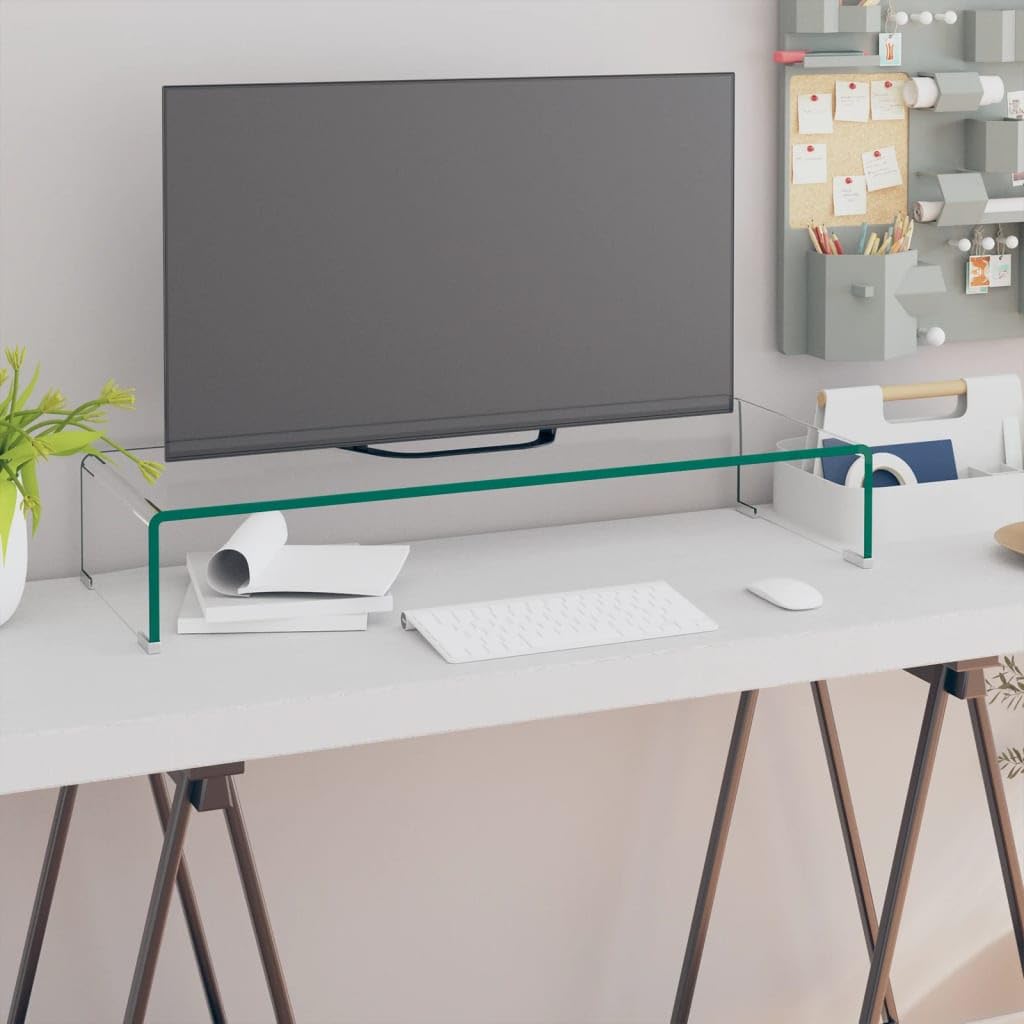 vidaXL Mobile Porta TV Trasparente 80x30x13 cm Mobiletto Supporto Rialzo Vetro
