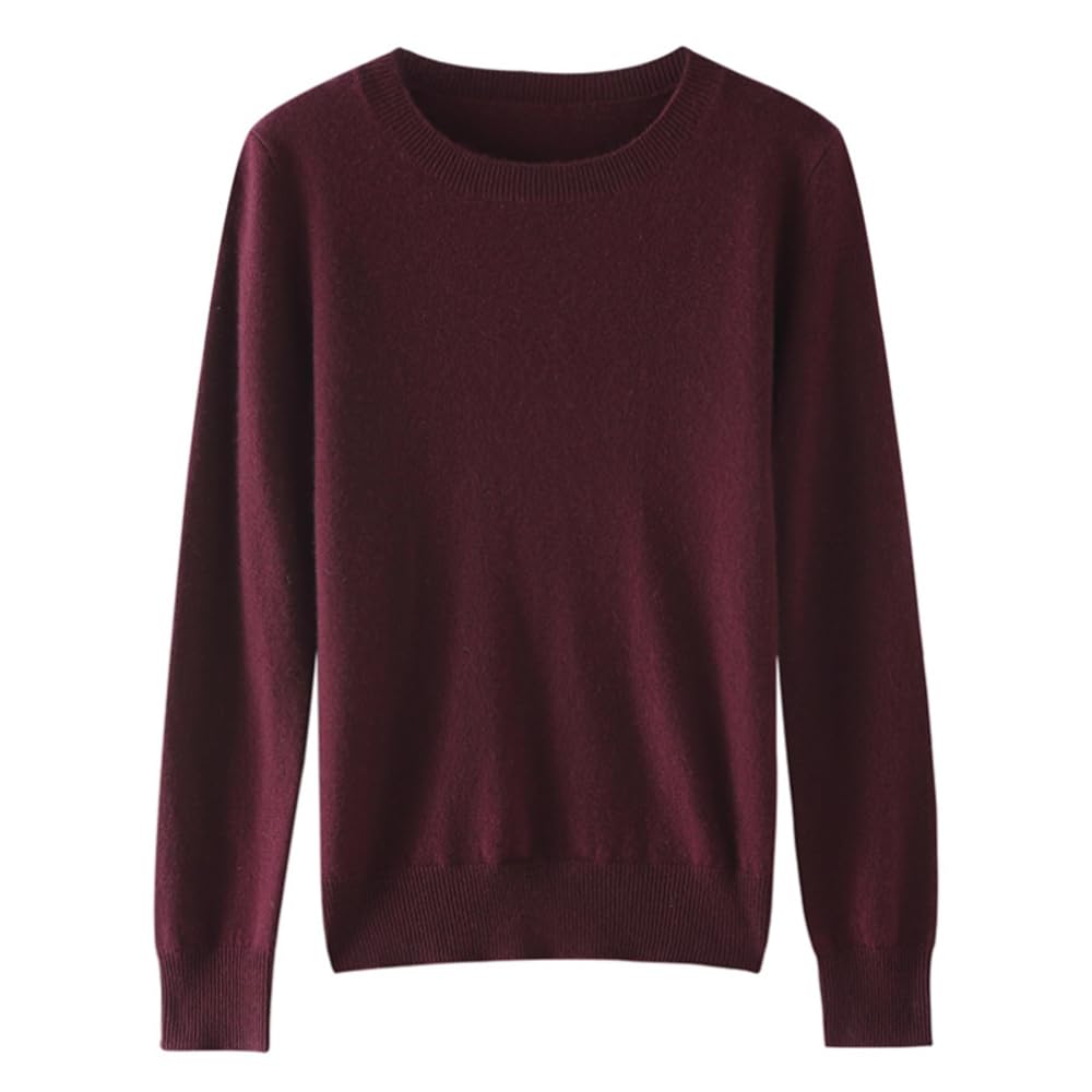 Cashmere and Merino Wool Blend Long Sleeve Crew Neck Sweater