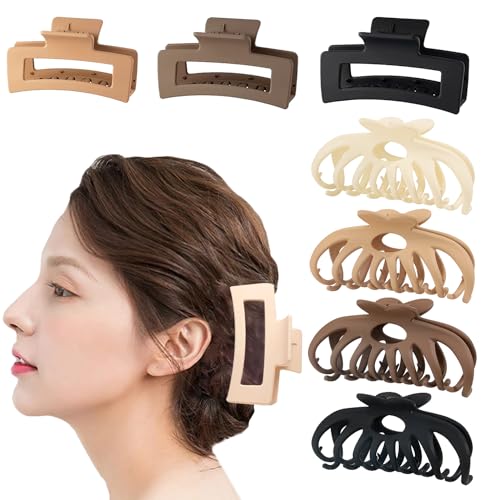 WUBAYI 8Pcs Claw Clips Hair Clips for Women and Girls Claw Clips for Thick Hair Non Slip Claw Clip Strong Hold Hair Clip Hair Claws for Straight Curly & Wavy Hair