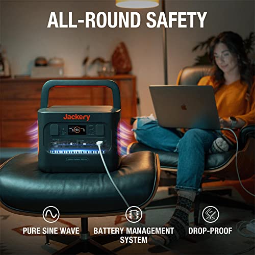 Jackery Solar Generator With Foldable Handle, 1000 Pro, 1002Wh Power Station With 2X80W Solar Panels, Ac Fast Charging In 1.8 Hours, 2Xpd 100W Ports, Two-Sided Sunlight Absorption, For Rv Outdoor Camping & Power Outages #TOP5