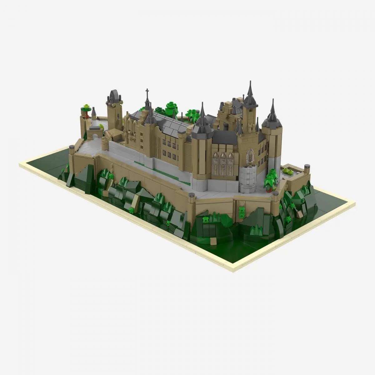 BlueBrixx Pro 108687 – Burg Hohenzollern (Größe M), 3182 Klemmbausteine, Burg-Set, Geschenk für Architektur und Mittelalter Fans, Bausteine der Pro-Serie