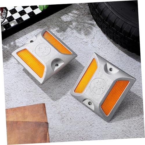Marcadores reflectantes de aluminio para carretera 2 piezas miniatura 5