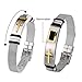 Aienid Buckle Bangle Bracelet Men Stainless Steel Mesh Belt Cross Personalized Bangle Silver 21CM