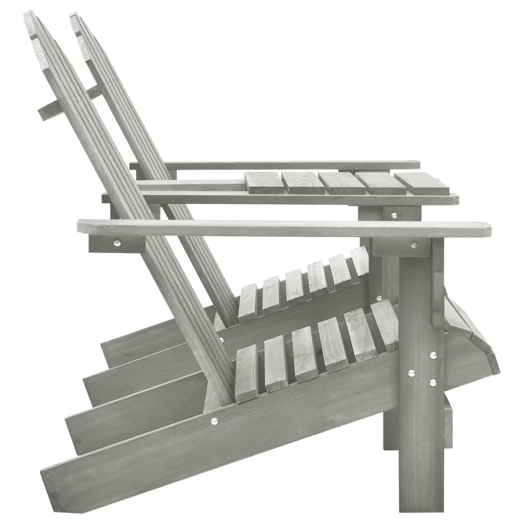 Genérico Sillas Adirondack de jardín y mesita Madera Maciza Abeto Gris,Mobiliario,Muebles de jardín,Asientos de Exterior,Sillas de jardín,Gris,22 kg,310068