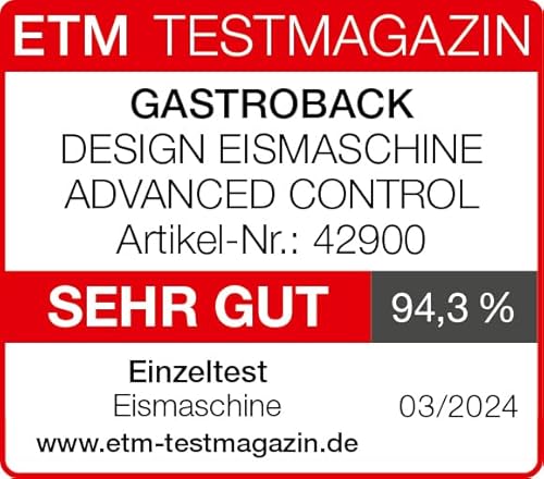 GASTROBACK #42900 Design Eismaschine Advanced Control mit Kompressor, 2 in 1 Eismaschine & Joghurtbereiter 1,5 Liter Volumen, XL-Touch-Panel, Silber