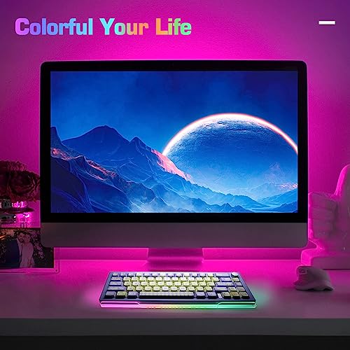 Image of UCINNOVATE Dreamcolor Acrylic LED Backlit Keyboard Stand Tray, 60% Gaming USB Interface Tilted for Easy Ergonomic Typing and Working, Office Desk, Home