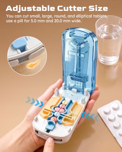 Image of 3-in-1 Pill Cutter Splitter for Small and Large Pills Cut 1 /2, 1 /3, and 1 /4 | 2026 Upgraded Professional Pill Cutter for Small Pills- Precision Cutting Multiple Pills for Seniors & Pets (Green)