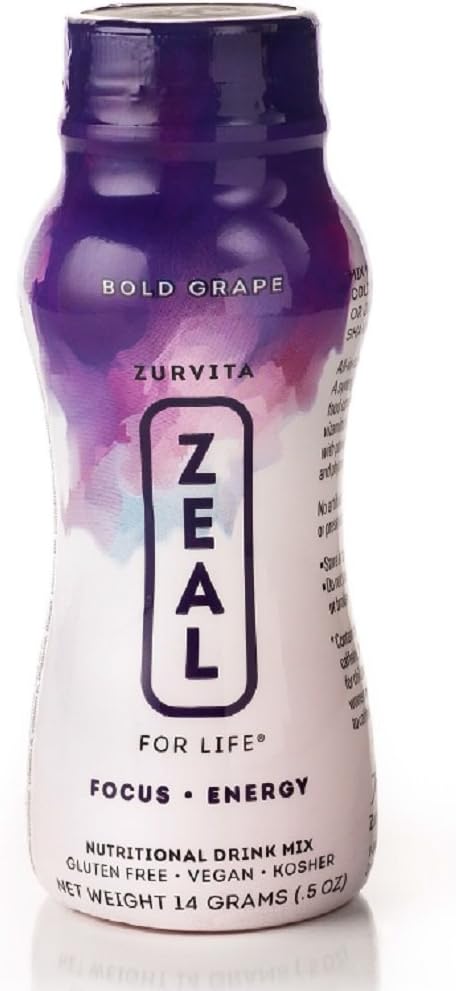 Zurvita Zeal for Life f 24 Mixed Flavor Drinks, Berry,Kiwi, Tropical Dream & Gtape