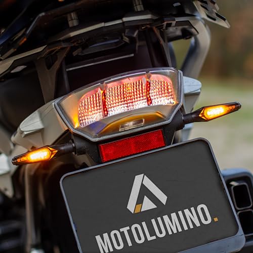 Image of Aharon Motolumino Motorcycle LED Turn Signal Mounting Brackets 2-Pack | Compatible with BMW & Aprila, M8 /M10 Thread | Tight Fit in Original Turn Signal Locations | Bike Indicator Lights | Blinkers