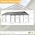 ALAULM 12x22 FT Heavy Duty Carport with Galvanized Steel Roof and Enhanced Frame, Durable Metal All Weather Carport Garage for Cars,Trucks,Boats,and Tractors