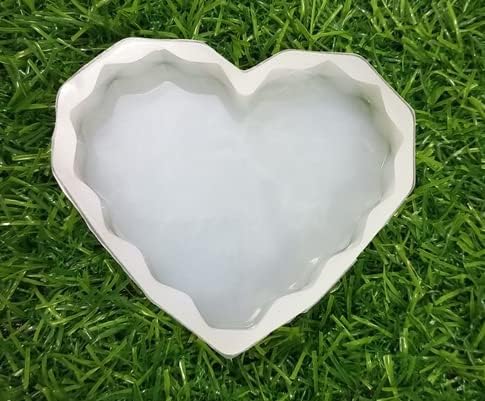 Diamond Cut Heart Shape Multipurpose Silicone Coaster Mould for Epoxy Resin, Silicon DIY Coaster Molds Diamond Cut Heart (Pack of 1)-image-0