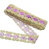 Sequins Trim: Le galon en tissu paillette mesure environ 6 cm x 10 mètres / 2.4 inch x 11 yards(L*l), galon décoratif pour ajouter une touche de brillance et d’élégance à divers projets