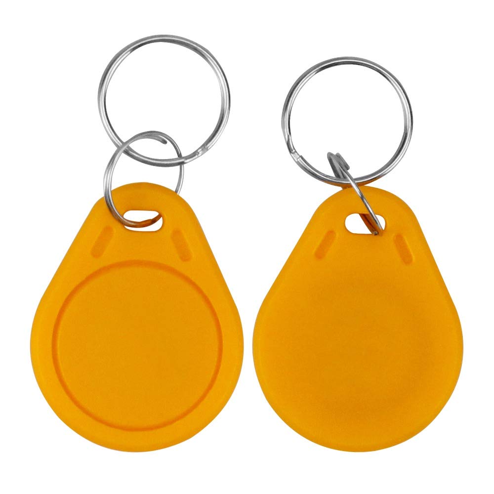 LIBO breloki RFID NFC inteligentna karta identyfikacyjna RFID kontrola dostępu piloty bliskość 13,56 MHz MF Classic 1k IC S50 token tylko do odczytu (100 sztuk, żółty)