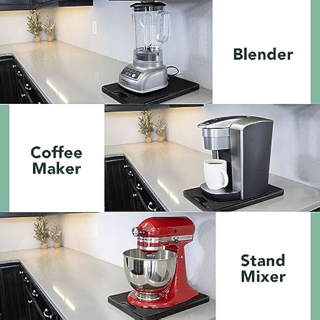 Nifty Medium Appliance Rolling Tray ¨C Black, Home Kitchen Counter Organizer, Integrated Rolling System, Non-Slip Pad Top for Coffee Maker, Stand Mixer, Blender, Toaster