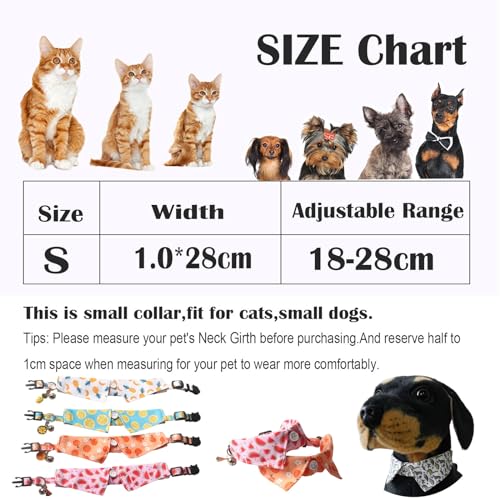 BT Bear Cute Style Small Dog Collar with Bell Adjustable Quick Release Cat Collars for Small Dogs Puppy,Watermelon - Image 3
