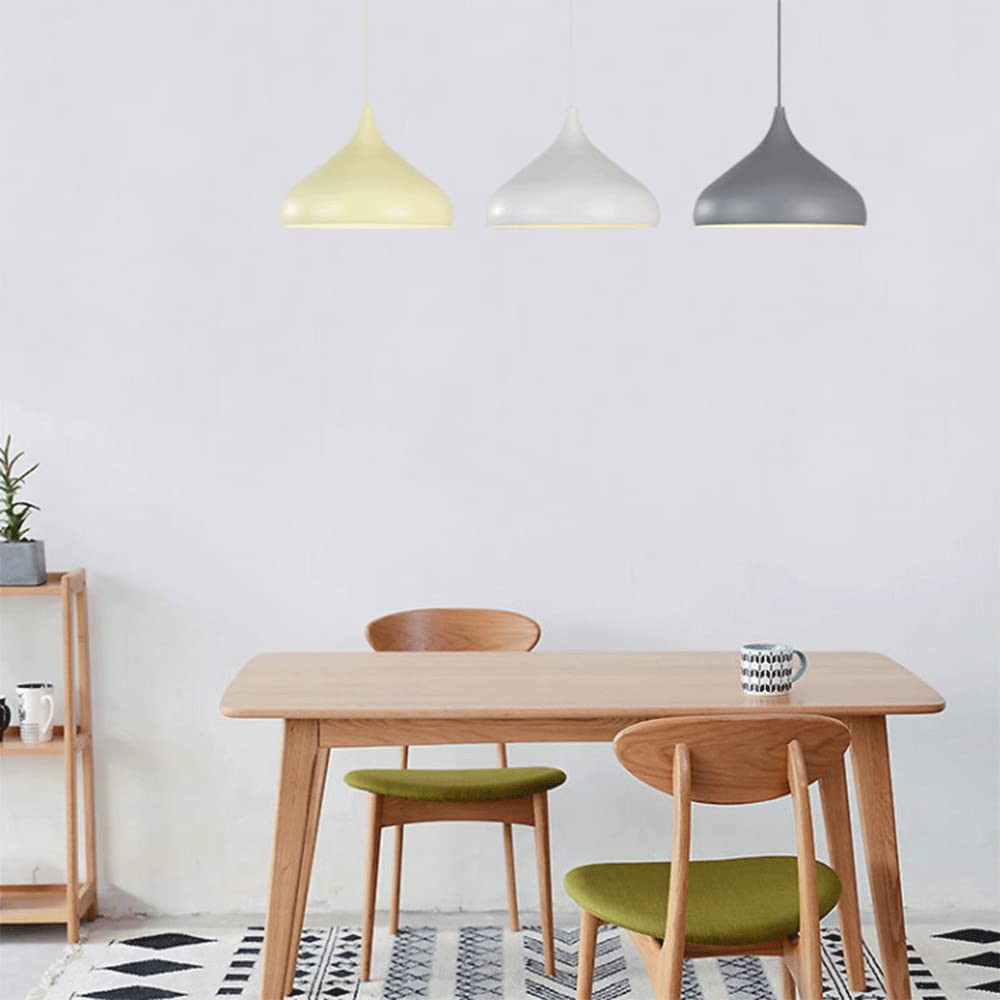 Lámparas Colgantes industriales Sencillas Macaron Fashion Shade Lámpara Colgante de Metal escandinava Estilo danés Elegante luminaria de Color para Dormitorio, Comedor, Restaurante