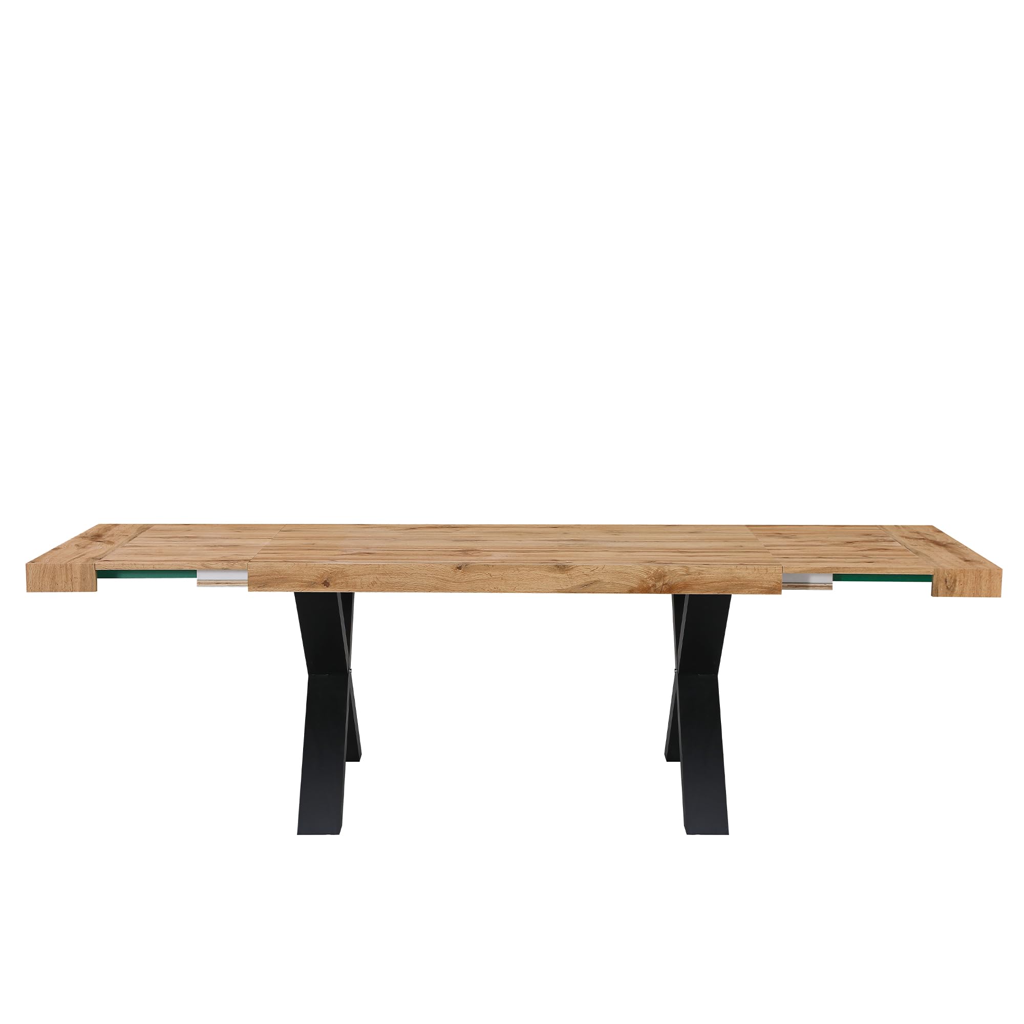 Cribel Tavolo Xilon New Allungabile 180 x 90 x 75 cm in Rovere con Gambe Nere | Tavolo da Pranzo Moderno in Legno e Ferro per Cucina, Soggiorno o Sala Riunioni
