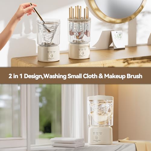 Image of Portable Mini Washing Machine, Rechargeable Underwear Washing Machine Makeup Brush Cleaner Machine Small Clothes Mini Washer for Home, Hotel, Travel and Camping