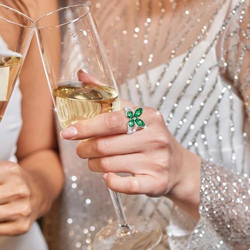 Birthstone Butterfly Ring For Women, Sterling S925 Silver Ring, Engagement Rings Promise Rings For Her4