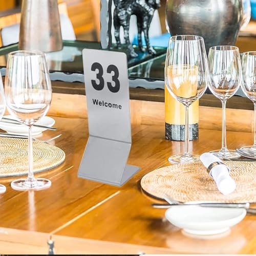 Numery stołowe ze stali nierdzewnej do restauracji i wydarzeń – metalowe stojaki na numery stołów do kawiarni, bistro na wesela i nie tylko (1-30)