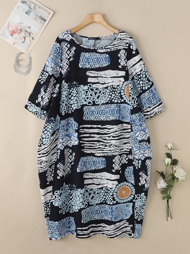 Image of Celmia Autumn Solid Loose Long Maxi Dress Cotton Caftan