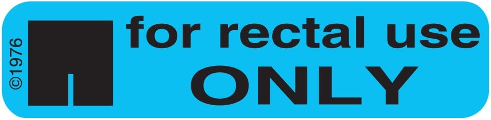 PHARMEX1-78G Permanent Paper Label,"FOR RECTAL USE", 1 9/16" x 3/8", Blue (500 per Roll, 2 Rolls per Box)