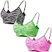 Libella 3er Pack Damen Sport BH Bustier Stretch ohne Bügel mit verstellbare Träger Fitness Yoga 3718 BL+GR+PI S/M