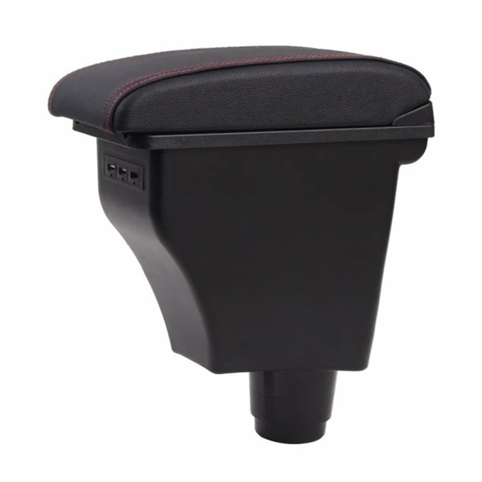 UMDJJU For Dacia For Sandero For Stepway Armrest Box Central Store Content Storage With USB Interface Car Centre Console Armrest Box(Black red line)