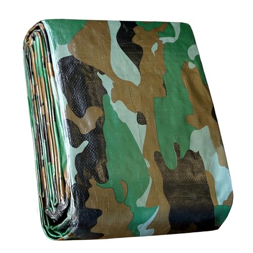 STARPYNG-7 Mil Camouflage 6x8 Feet Tarp-Multifunctional Camo Waterproof Tarpaulin-Waterproof UV Resistant Rip and Tear Resistant Poly Tarpaulin with Reinforced Edges for Cover
