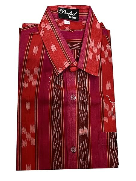 Image of Odisha Handloom 100% Pure Cotton unstitched Sambalpuri Pasapali Shirt fabric for Men /Boys Odisha Traditional kurta Soft & Breathable Natural Cotton fabric